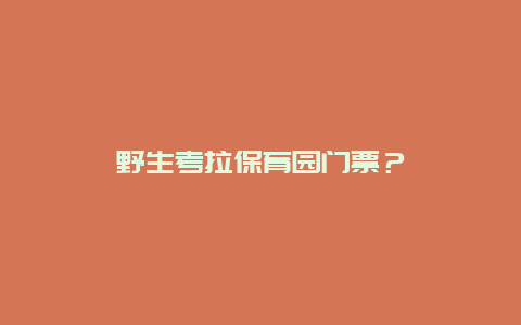 野生考拉保育園門票？