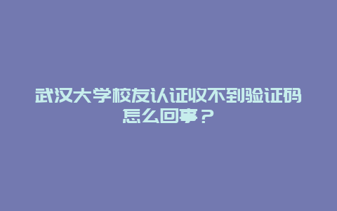 武漢大學校友認證收不到驗證碼怎么回事？