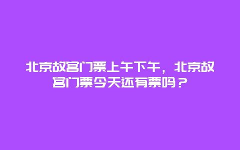 北京故宮門票上午下午，北京故宮門票今天還有票嗎？