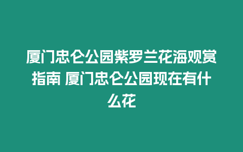廈門忠侖公園紫羅蘭花海觀賞指南 廈門忠侖公園現在有什么花