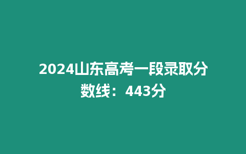 2024山東高考一段錄取分數線：443分