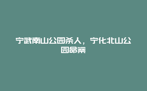 寧武南山公園殺人，寧化北山公園命案