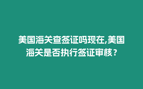 美國海關查簽證嗎現在,美國海關是否執行簽證審核？