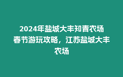 2024年鹽城大豐知青農場春節游玩攻略，江蘇鹽城大豐農場