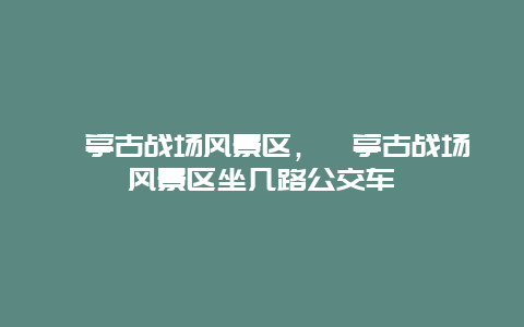 猇亭古戰場風景區，猇亭古戰場風景區坐幾路公交車