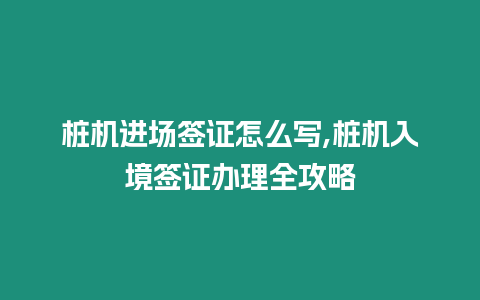 樁機(jī)進(jìn)場(chǎng)簽證怎么寫,樁機(jī)入境簽證辦理全攻略