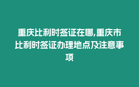 重慶比利時(shí)簽證在哪,重慶市比利時(shí)簽證辦理地點(diǎn)及注意事項(xiàng)
