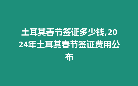 土耳其春節簽證多少錢,2024年土耳其春節簽證費用公布