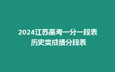 2024江蘇高考一分一段表 歷史類成績(jī)分段表