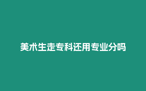 美術生走專科還用專業分嗎