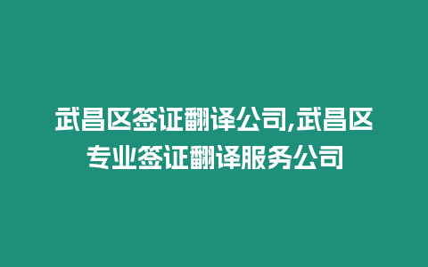 武昌區簽證翻譯公司,武昌區專業簽證翻譯服務公司