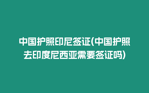 中國護(hù)照印尼簽證(中國護(hù)照去印度尼西亞需要簽證嗎)