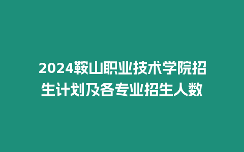 2024鞍山職業技術學院招生計劃及各專業招生人數
