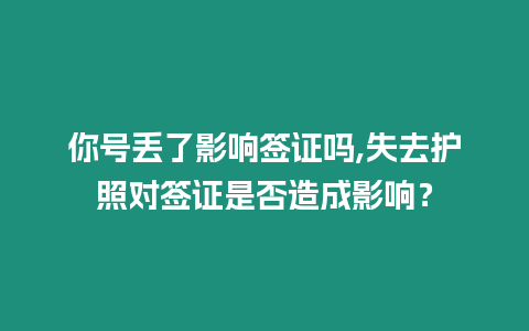 你號(hào)丟了影響簽證嗎,失去護(hù)照對(duì)簽證是否造成影響？