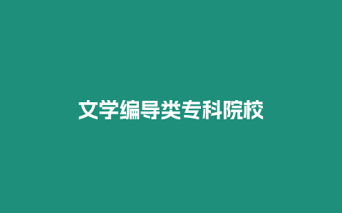 文學(xué)編導(dǎo)類專科院校