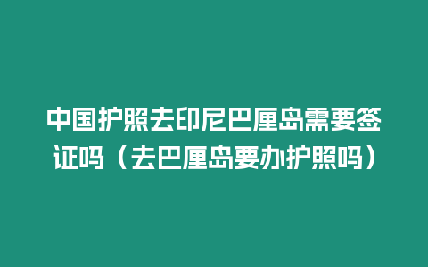 中國護(hù)照去印尼巴厘島需要簽證嗎（去巴厘島要辦護(hù)照嗎）