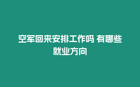 空軍回來安排工作嗎 有哪些就業方向