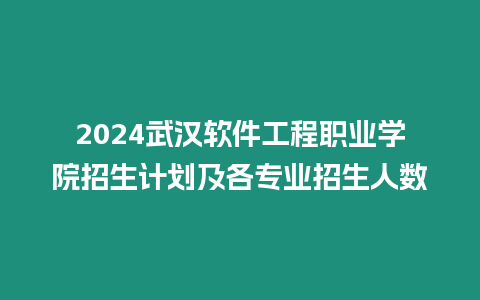 2024武漢軟件工程職業(yè)學(xué)院招生計(jì)劃及各專業(yè)招生人數(shù)