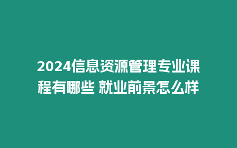 2024信息資源管理專業課程有哪些 就業前景怎么樣