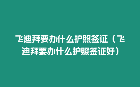 飛迪拜要辦什么護(hù)照簽證（飛迪拜要辦什么護(hù)照簽證好）