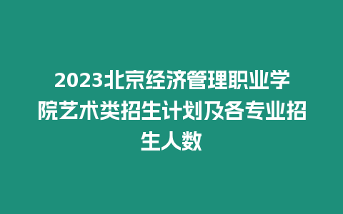 2023北京經濟管理職業學院藝術類招生計劃及各專業招生人數