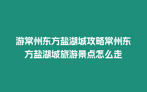 游常州東方鹽湖城攻略常州東方鹽湖城旅游景點怎么走
