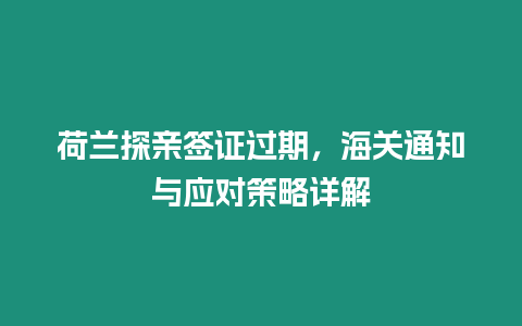 荷蘭探親簽證過期，海關(guān)通知與應(yīng)對(duì)策略詳解