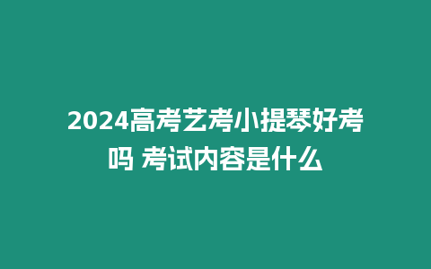 2024高考藝考小提琴好考嗎 考試內容是什么