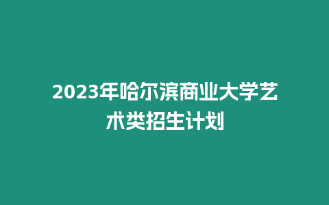 2023年哈爾濱商業大學藝術類招生計劃