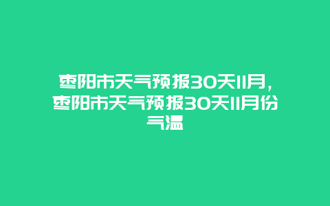 棗陽市天氣預(yù)報(bào)30天11月，棗陽市天氣預(yù)報(bào)30天11月份氣溫