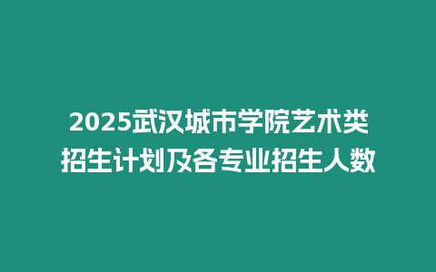 2025武漢城市學院藝術類招生計劃及各專業招生人數