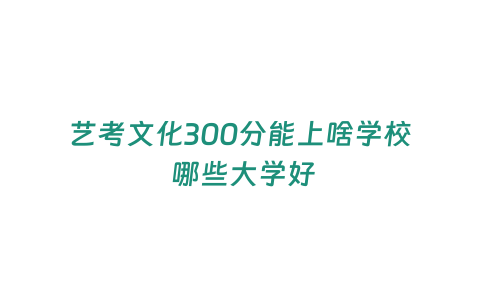 藝考文化300分能上啥學校 哪些大學好