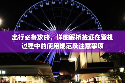 出行必備攻略，詳細解析簽證在登機過程中的使用規(guī)范及注意事項