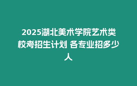 2025湖北美術(shù)學(xué)院藝術(shù)類校考招生計(jì)劃 各專業(yè)招多少人